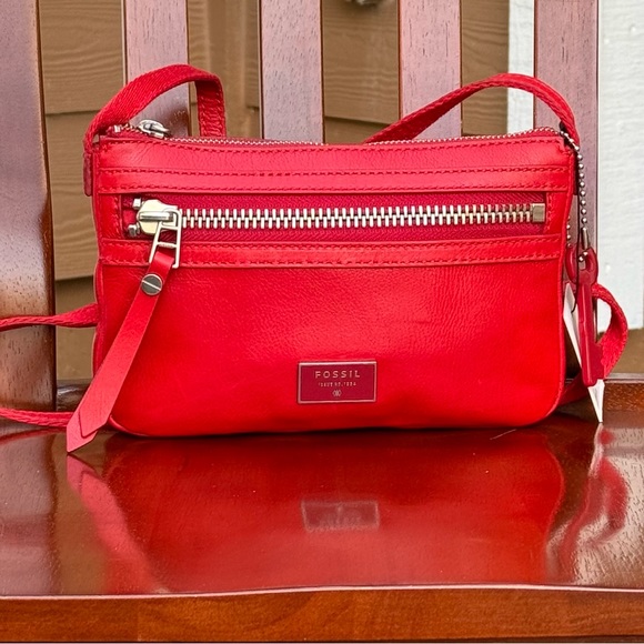 Fossil Dawson Mini Crossbody - Real Red - NWT - Picture 6 of 17
